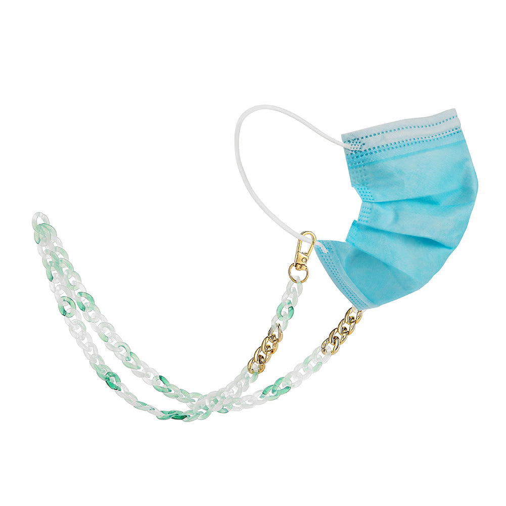 Wholesale Resin Transparent Imitation Jade Simple Glasses Mask Chain